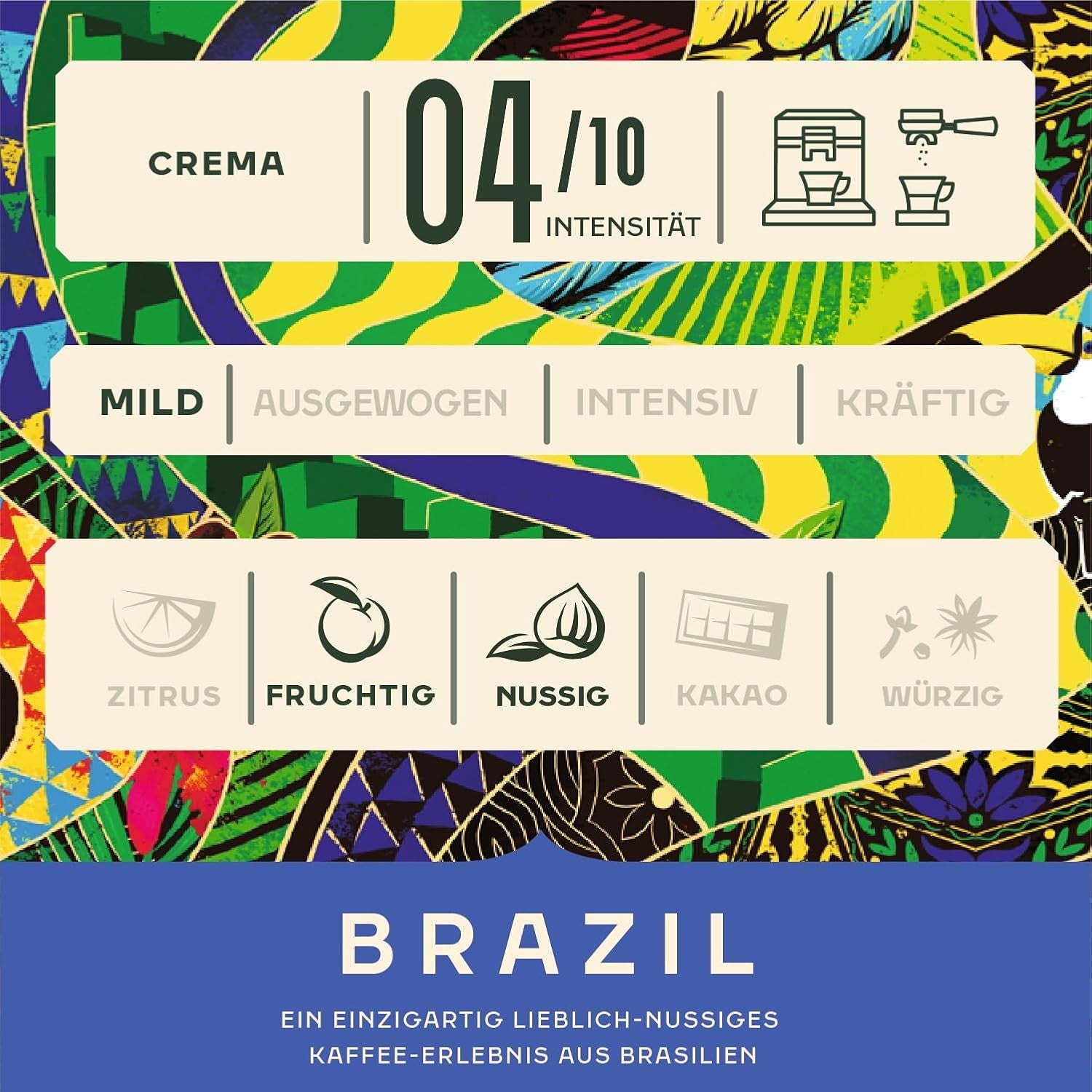 Jacobs Kaffeebohnen Origins Brazil, Geschmack aus Brasilien, geröstet in Bremen, Intensität 4/10, Kaffee ganze Bohnen, 1 kg