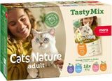 MERA Cats Nature Adult Tasty Mix Comida Húmeda Premium para Gatos 12x85g | Sin azúcar y sin cereales | Comida húmeda para gatos adultos con alto contenido en carne | Paquete Económico