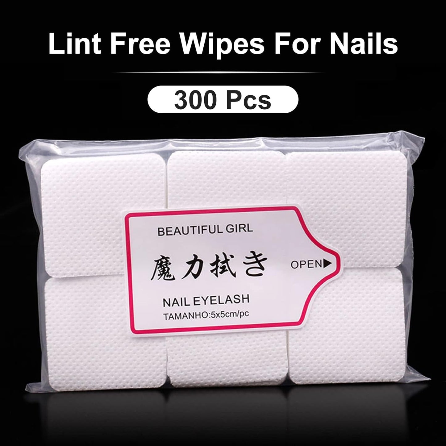 Qufiiry 300 Stück Fusselfreie Nageltücher, Toallitas para uñas sin pelusa, Fusselfrei Nagel Wattepads, Nagel Wischtücher Für Cleaner Gelnägel Nagellackentferner Wattepads Toallitas para uñas