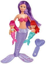 Simba 105734162001 105734162 - Steffi Love The Twin Mermaids / dos variantes / Steffi como sirena / con dos bebés sirenas / muñeca fashion / 29 cm, para niños a partir de 3 años