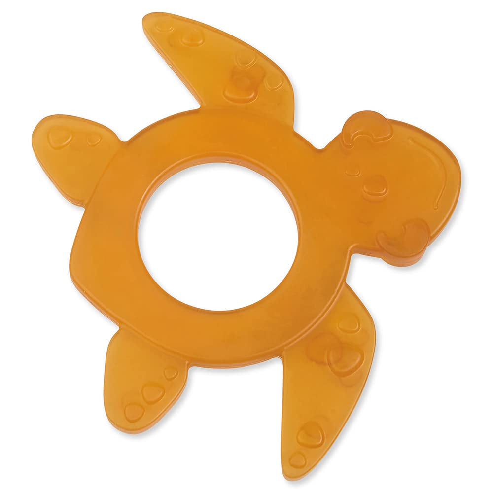 GRÜNSPECHT Mordedor de caucho natural orgánico para la dentición de los bebés, masajea las encías, sin BPA, suave, promueve la motricidad fina, Tortuga (639-V2), marrón
