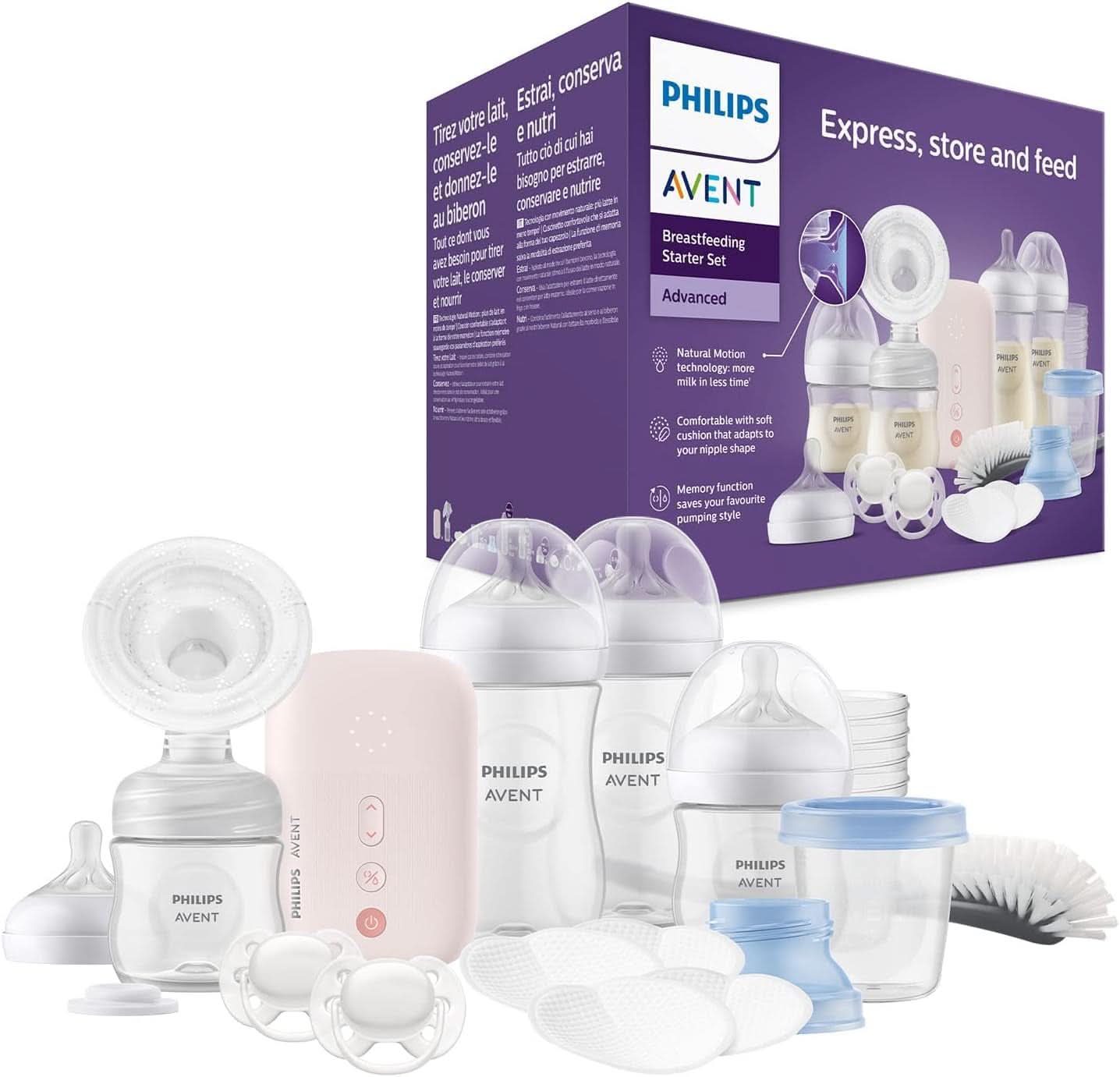 Sacaleches eléctrico Philips Avent, set de regalo Alimentación y Accesorios Lactancia Tienda Bebe Naty