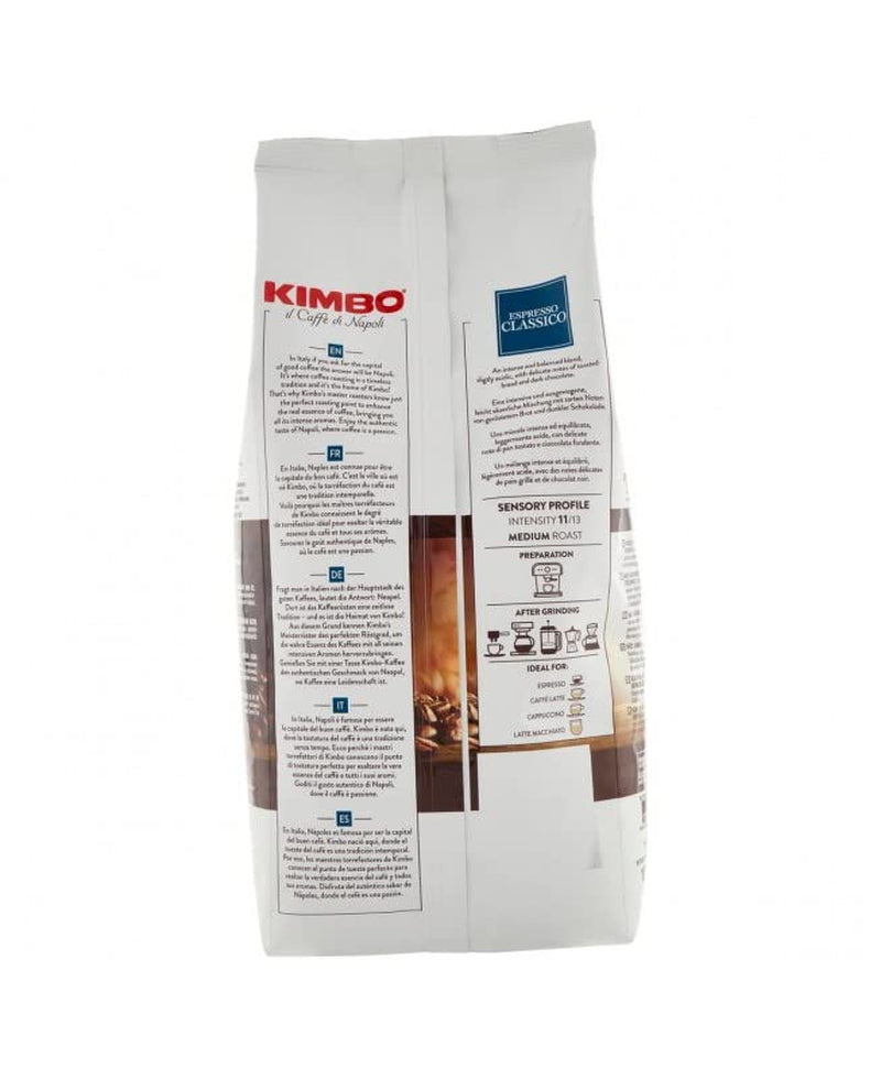 3x Café en grano Espresso Classico, tueste medio, café en grano entero, tueste medio, bolsa de 1 kg, café Nápoles