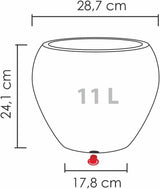 Scheurich Lineo, jardinera de plástico, granito negro, diámetro 30 cm, altura 24,1 cm, volumen 11 l.