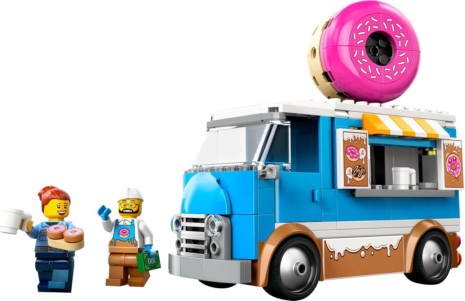 LEGO City Donut Truck - Camión de comida de juguete con 2 minifiguras de policías - Juguete de construcción para niños y niñas a partir de 5 años - Idea de regalo de cumpleaños y vacaciones 60452 Juegos de construcción Besuche den LEGO-Store