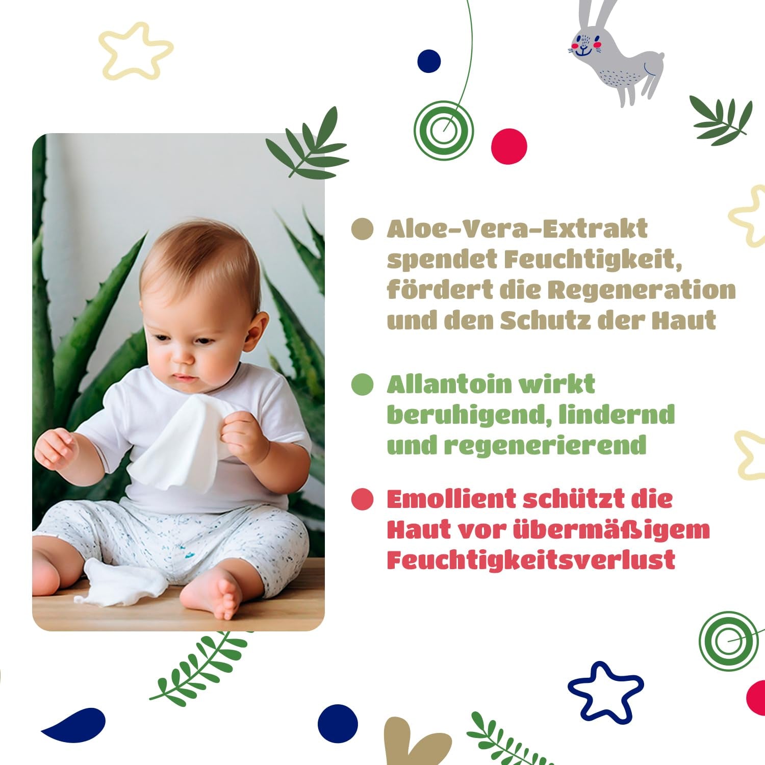 Toallitas húmedas Kindii Natural Balance para bebés - (1 x 60 uds.) Toallitas húmedas para bebés y niños - Protectoras, Aloe Vera, Fragancia delicada - 60 uds.