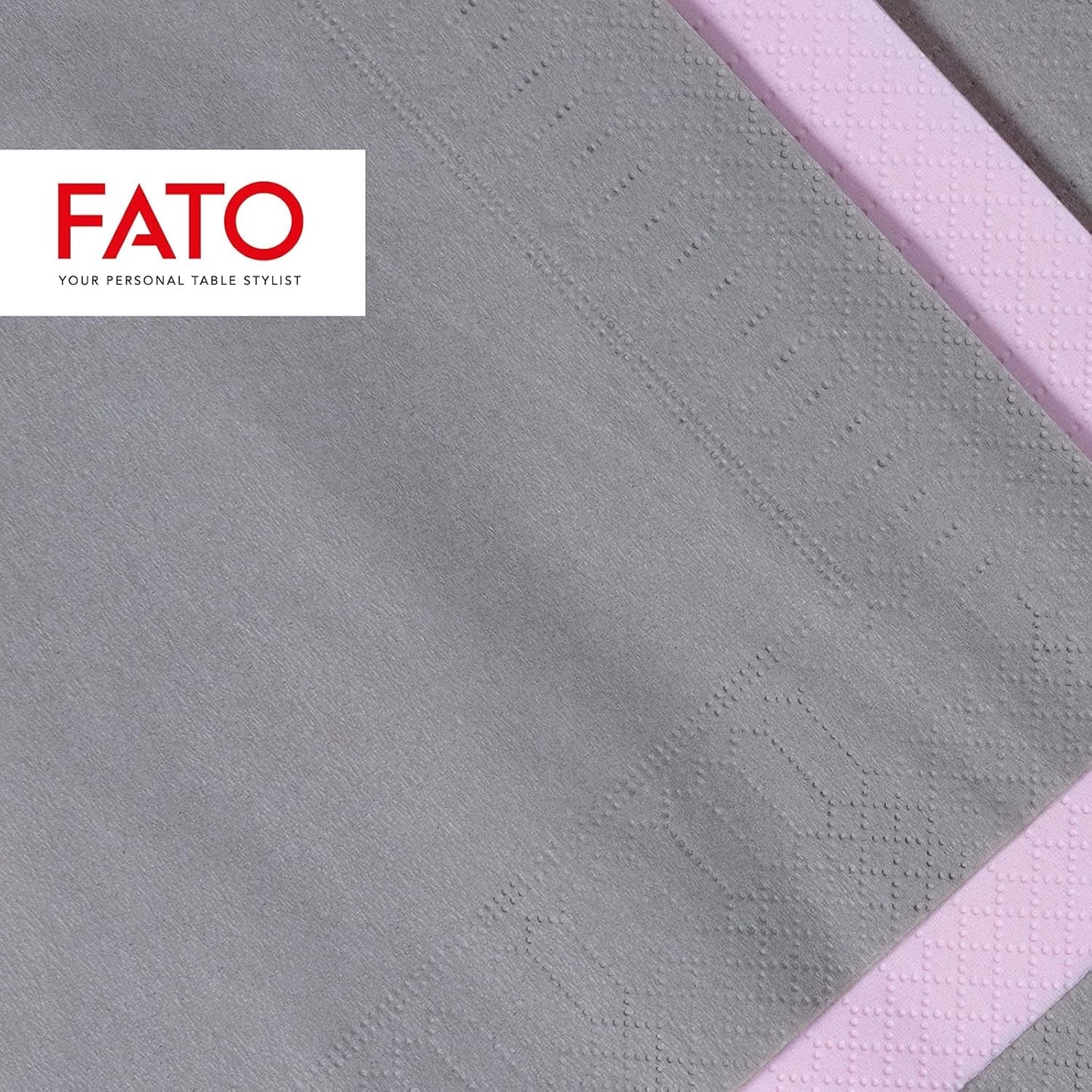 , Servilletas de Papel Desechables, Ideales para Almuerzos Informales y Buffets, Paquete de 50 Servilletas, Tamaño 33X33, Plegadas en 4, 2 Capas, Gris, Papel de Celulosa 100% Pura, Certificado Fsc
