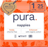 Pañales Eco Baby - Talla 3 (4-9 kg), 1 paquete (26 pañales), Pañales ultra suaves para pieles sensibles, Algodón orgánico, Hasta 12 horas de protección contra fugas, Nueva guía de tallas