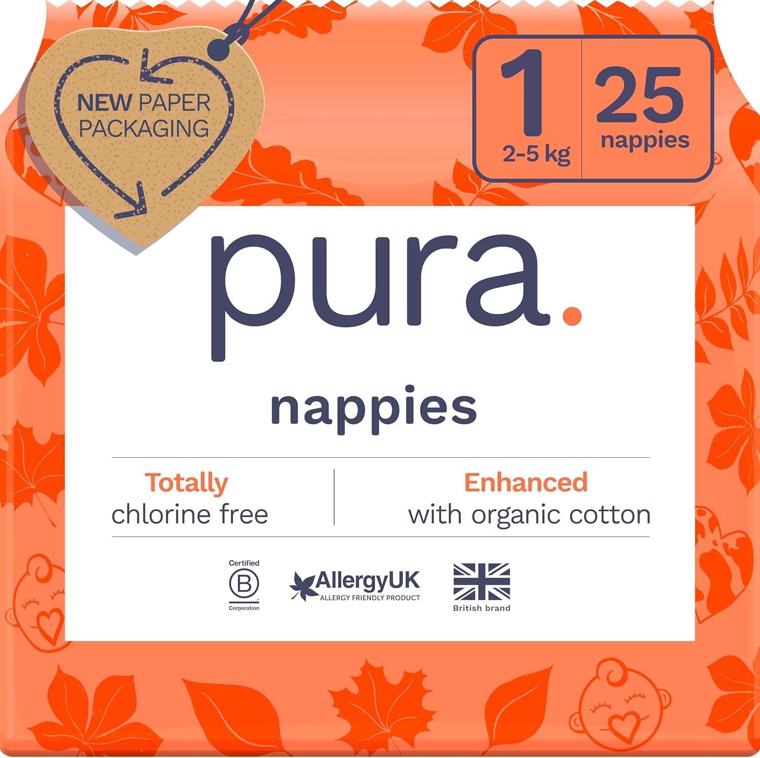 Pañales Eco Baby - Talla 3 (4-9 kg), 1 paquete (26 pañales), Pañales ultra suaves para pieles sensibles, Algodón orgánico, Hasta 12 horas de protección contra fugas, Nueva guía de tallas