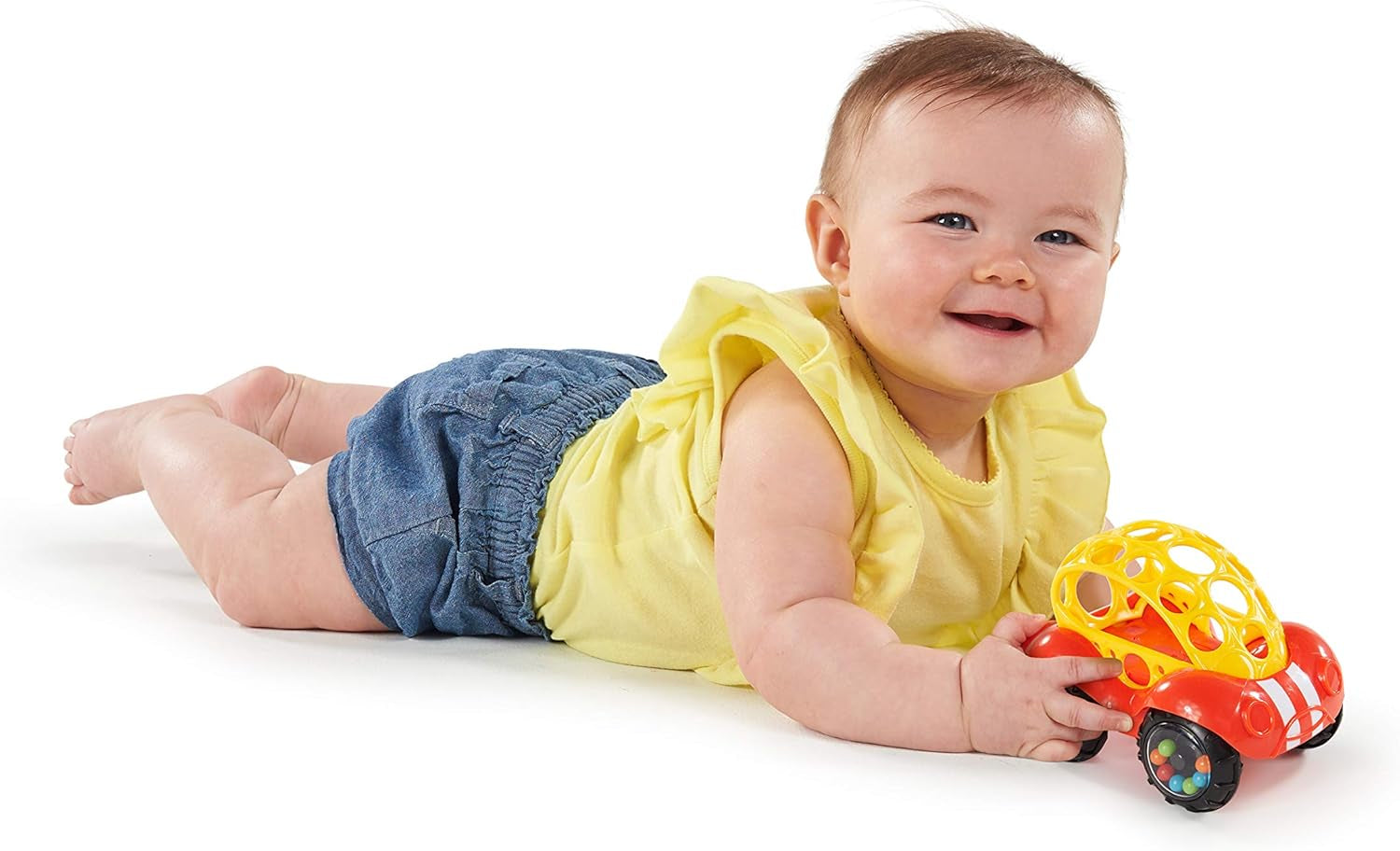Bright Starts Sonajero Oball Coche Juguete de Actividad Motorizada para Bebés y Niños Pequeños a Partir de 3 Meses 1 Pieza Color Aleatorio Azul o Rojo Juguetes para bebés Naty Shop
