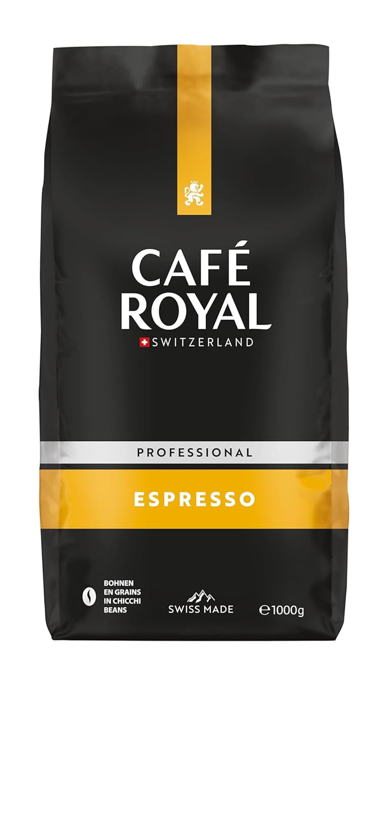 Café Royal Línea Profesional Espresso - Café en Grano para Máquinas Automáticas Espresso, Cuerpo Intenso, Tostado Intenso, Fuerza 3/5, Rainforest Alliance, 1 kg