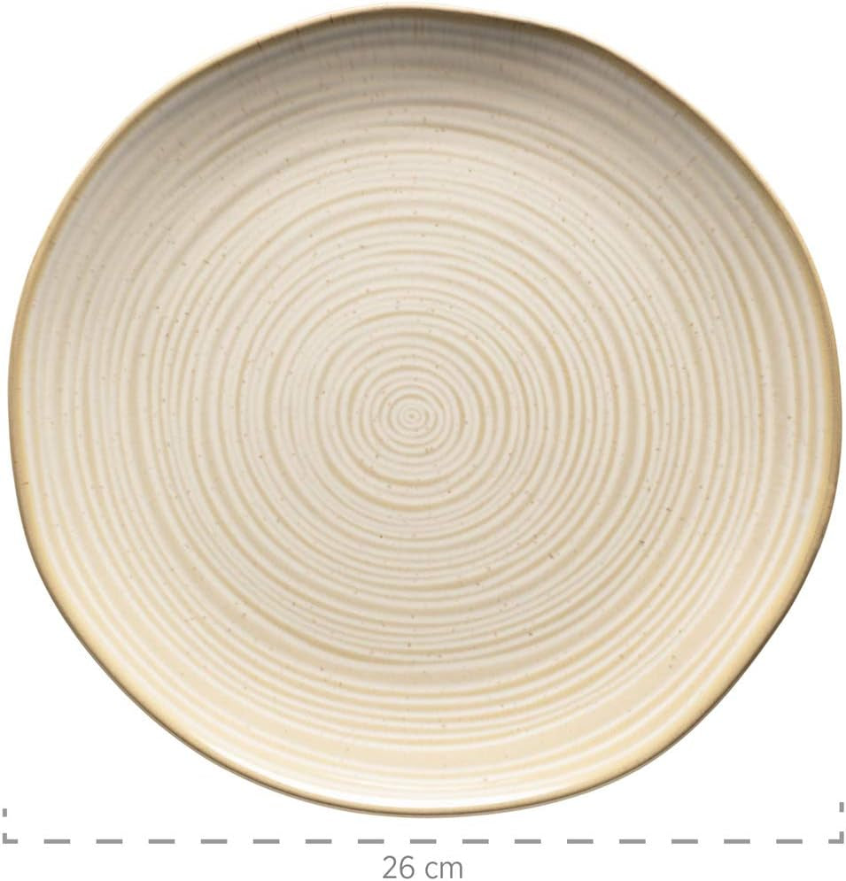 MÄSER 931512 Nottingham Vintage Series Vajilla para 4 personas, servicio combinado de 20 piezas con formas redondas irregulares en aspecto retro, azulejo, beige