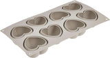 Silikomart, Molde para Tartas Tartufo de Silicona, 8 Puertos Individuales, Ø 62 H 52 mm Cocina Naty Shop Mini Corazones