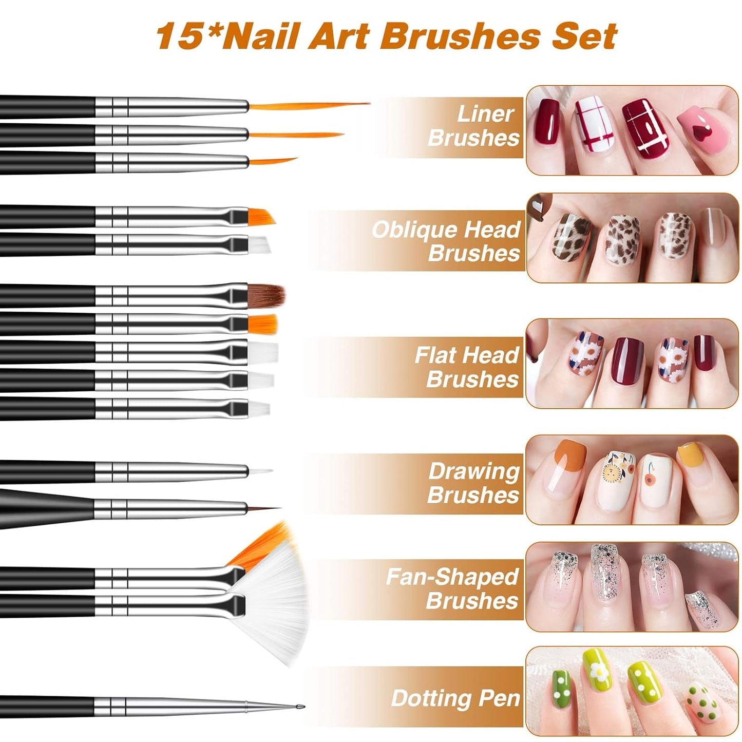 MELLIEX Juego de 45 accesorios para decoración de uñas, Nägel Pinsel Strasssteine ​​​​Glitzer Goldfolie Nageldesign Dotted Pen Streifenband para Nagelkunst Maniküre Set