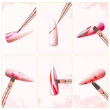 6 uds cepillos de uñas con tapa uñas Gel UV cepillo de uñas acrílico cepillo de Gel de uñas juego de pinceles parciales para decoración de uñas