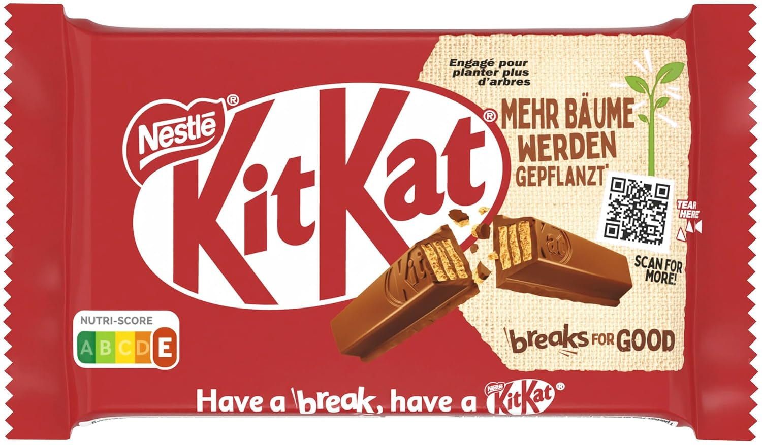 Barras de chocolate Nestlé Classic, barras de oblea crujientes de chocolate con leche, paquete de 48 (24 x 41,5 g)
