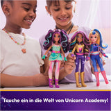 Unicorn Academy Ankleidepuppe Ava - la muñeca original para la popular serie Netflix, 24 cm grande y con 7 accesorios para juegos de rol fantásticos, para niños de 4 años