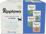 Applaws Comida Húmeda para Gatos 100% Natural Selección de Pescado Sobres en Caldo - Paquete de 24 sobres x 70g