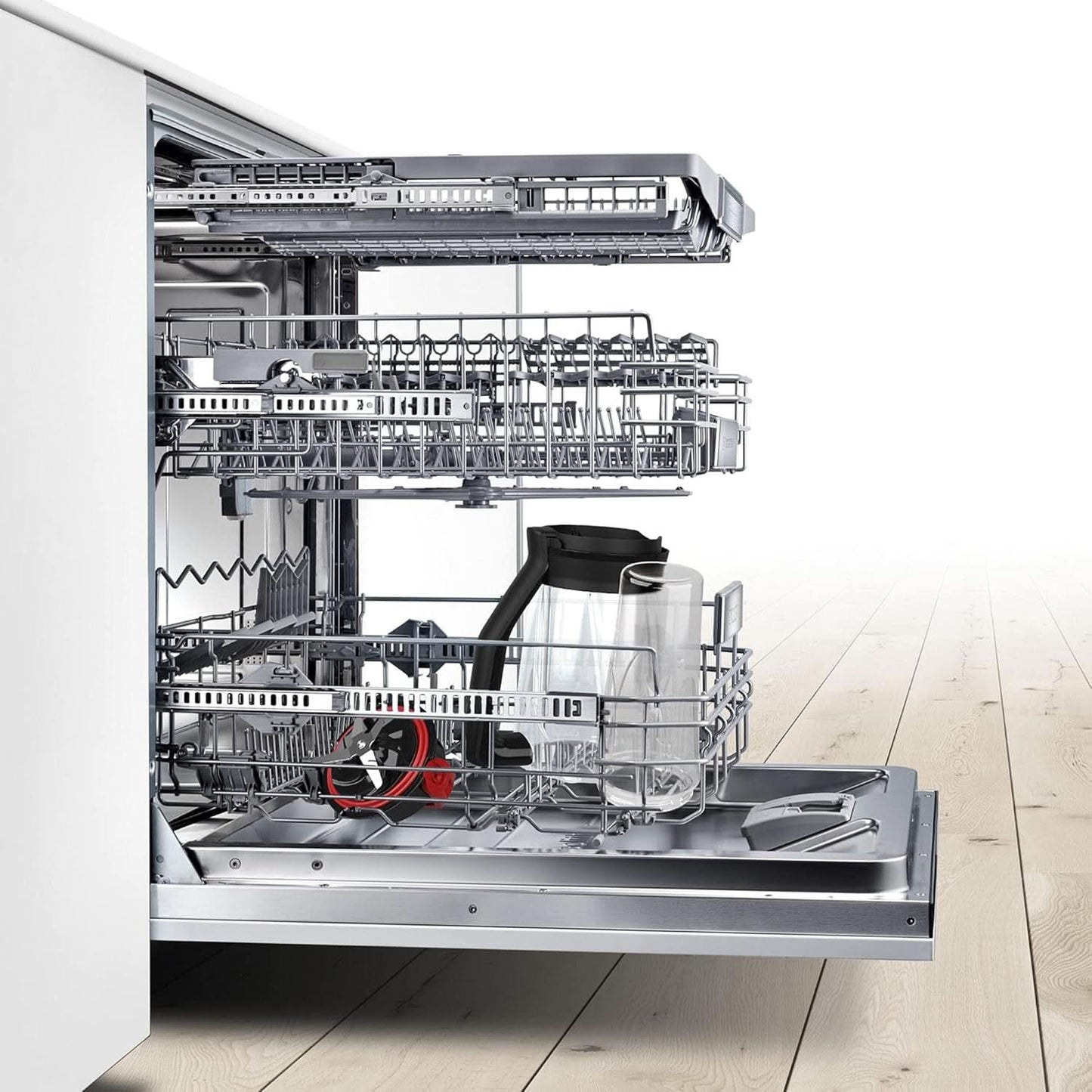 Bosch Batidora de pie Vitapower Serie 4 MMB6382M, Edelstahl-Klingen Made in Germany, 1,5L Thermosafe Glasbehälter, Stopfer, Sicherheitsdeckel, Spülmaschinengeeignete Teile, 30.000 U/Min, 1200 W, Edelstahl Kitchen Naty Shop