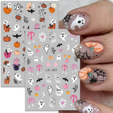 Nagelsticker Halloween, 8 Blätter Halloween Nagelsticker, Kürbis Nail Sticker, Nail Art, Nagel Charms, Nagel Zubehör, Nageldesign, Navidad (Typ A)