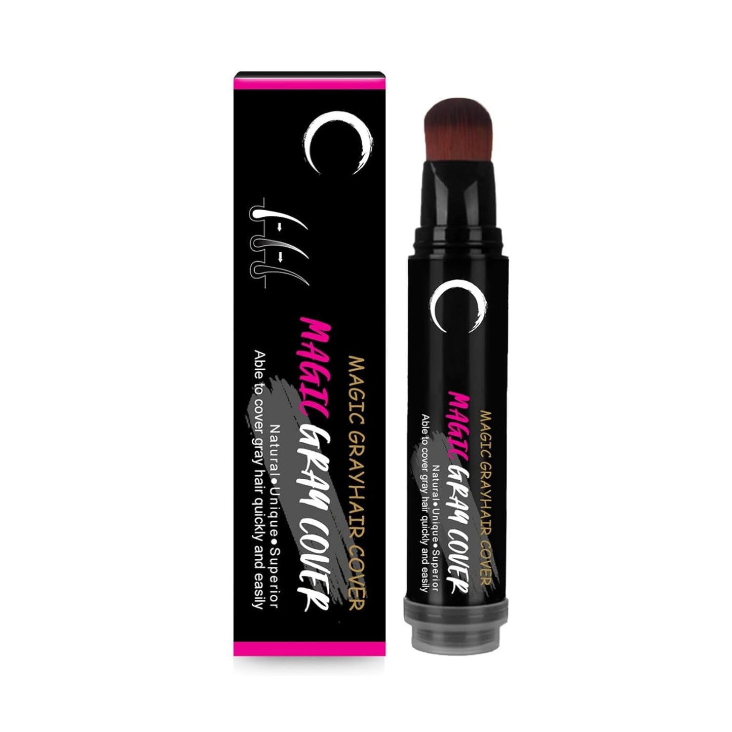 Pluma de tinte para el cabello desechable marrón negro, cobertura instantánea de raíces grises, tinte para el cabello, pluma en barra, cobertura temporal rápida, tinte para el cabello blanco Naty Shop Black