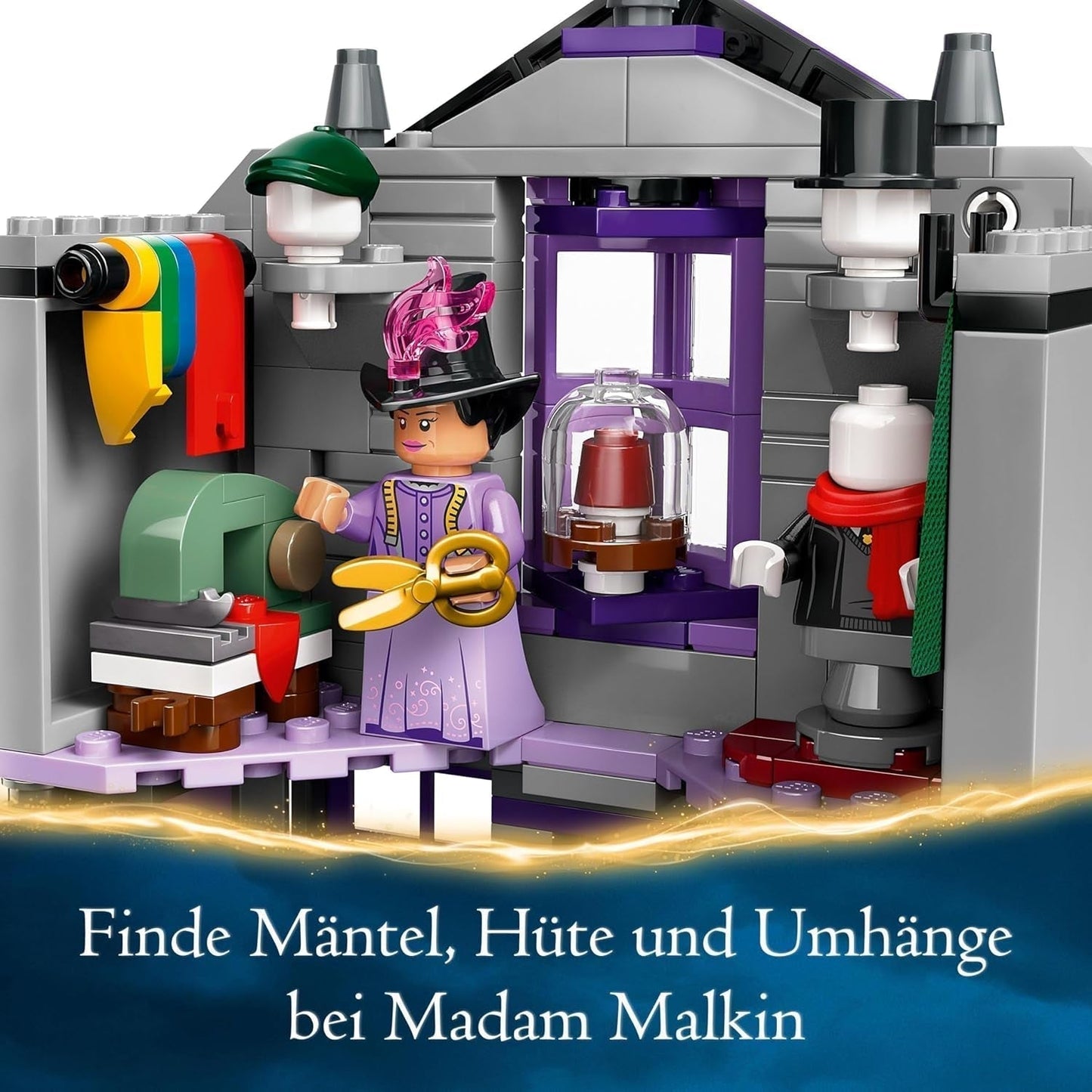 LEGO Harry Potter Trajes de Ollivanders y Madam Malkin, Tierras del Callejón Diagon, Juego para niños, Juguetes mágicos, Regalos de fantasía para niñas, niños y fanáticos a partir de 8 años 76439 Juegos de construcción Besuche den LEGO-Store