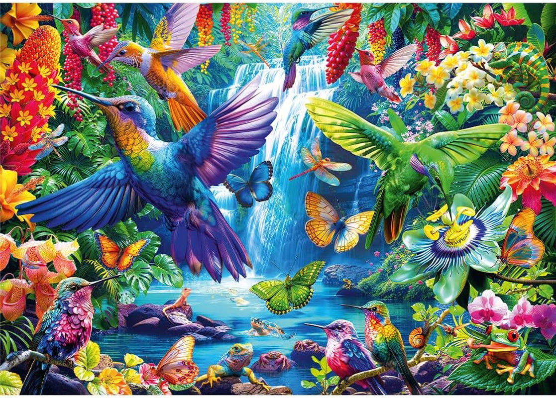 Trefl 10880 Colibríes en los Trópicos 1000 Piezas - Puzzle de Pájaros Diy, Entretenimiento Creativo, para Adultos y Niños de 12 Años en Adelante, Puzzle Multicolor Naty Shop