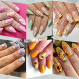 12 hojas de pegatinas para uñas con efecto 3D, curado UV, pegatinas para uñas de flores de larga duración, pegatinas artísticas para uñas con margaritas blancas y amarillas