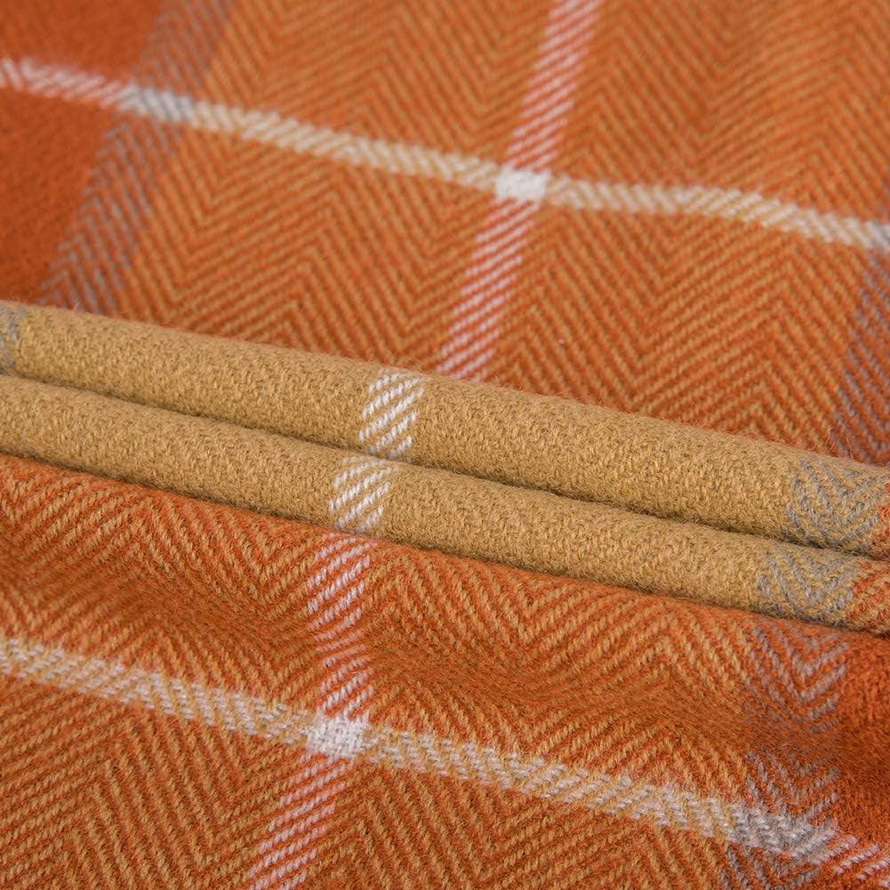 G Lake Camas y Mantas Manta a Cuadros Naranja Acrílico Suave Reversible Colcha con Flecos de Colores Regalo para Decoraciones navideñas 127 cm de Ancho x 170,2 cm L-Calabaza Naranja G Lake
