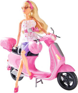 Simba 105730282 - Patinete urbano Steffi Love Chic, Steffi con patinete rosa con casco y compartimento para casco, muñeca de moda, 29 cm, para niños a partir de 3 años