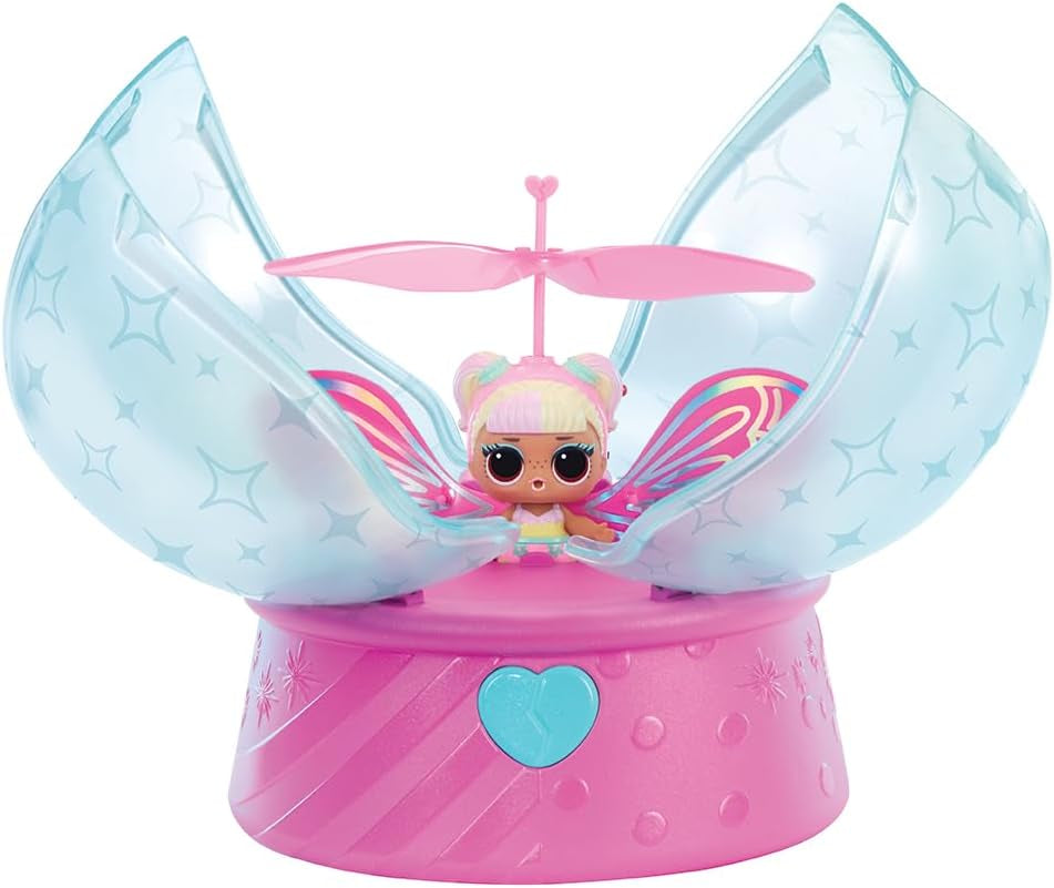 Jajaja ¡Sorpresa! Magic Flyers Fairies Tots - Flower Child - Incluye 1 muñeca y 1 varita mágica en un pack con forma de flor, 2 para coleccionar, Rosa
