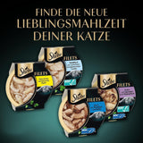 SHEBA Filetes Adultos Katzenfutter en Salsa con Pollo, Hochseefisch und Garnelen 16 x 60g Concha