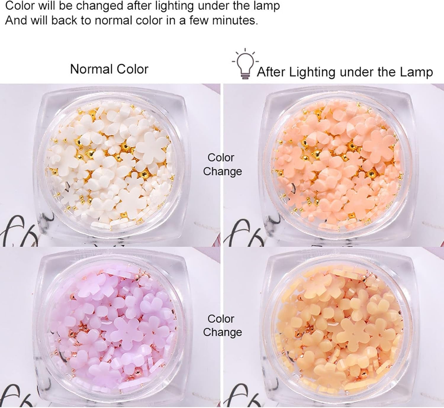 6 Caja 3D Flor Nagelkunst Charms, Acryl Flower Nagel Strass Mit Gold Und Silberperlen Ornamenten, Nagel Edelsteine, Nagel Zubehör Für Mädchen, Frauen, DIY Nageldesign, Basteldekoration...