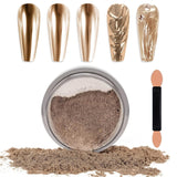 Chrome Nagel Pulver Spiegel Effekt Metallic Staub Holographische Glitter Glasierte Maniküre Dekoration Reflektierendes Pigment para DIY Gel Polish Nail Art, Harz Handwerk, Geschenke Für Gold