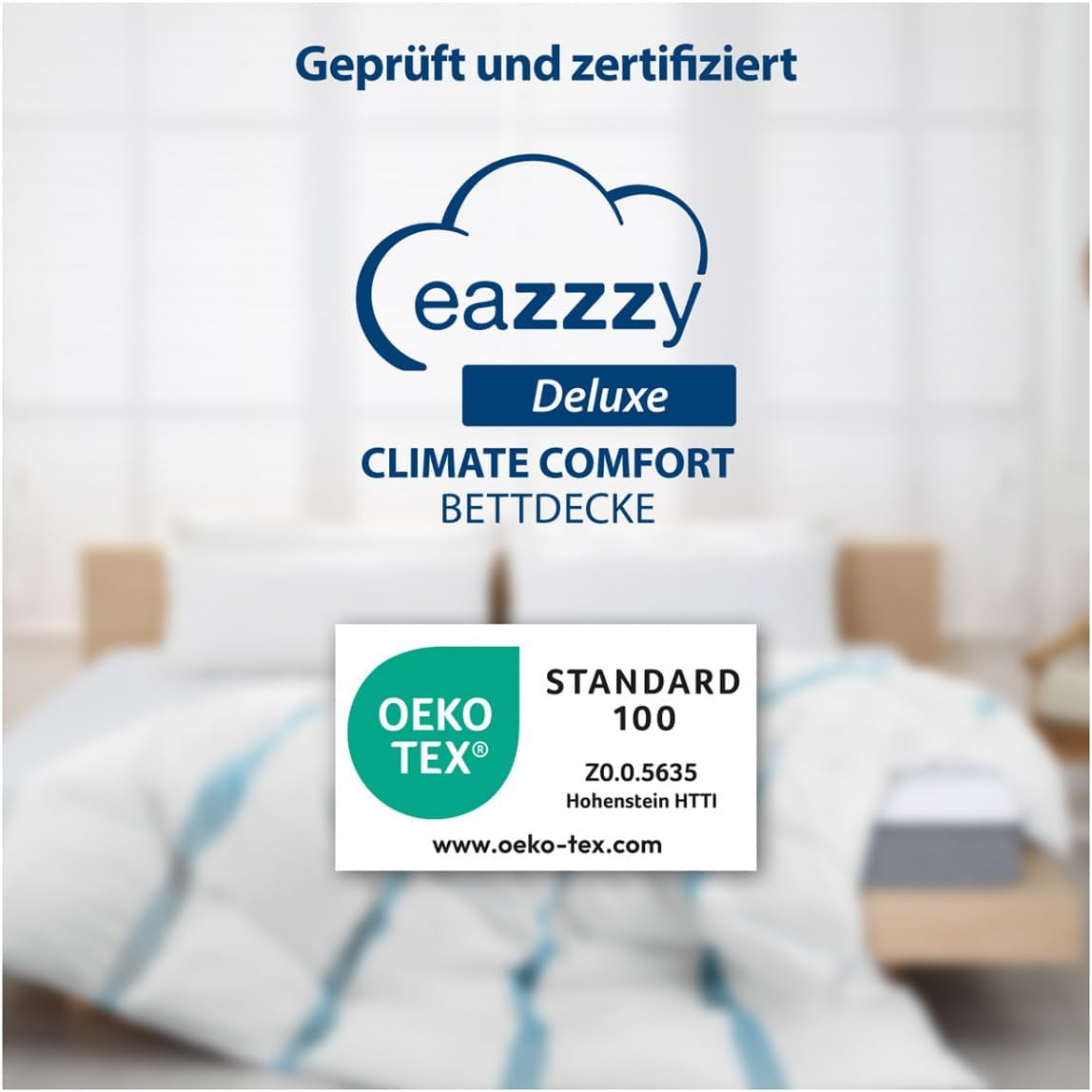 Genius Eazzzy Edredón Climate Comfort 155 X 220 Cm, Fibre-tight, Edredón ligero para todas las estaciones, Edredón transpirable, Temperatura agradable para dormir, Edredón para todas las estaciones Edredones y edredones Naty Shop