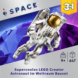 LEGO Creator Juguete de Astronauta Espacial 3 en 1, Kit de Modelo de Perro y Nave Espacial para niños, Decoraciones para jardín de Infantes, Regalo Creativo para niños y niñas de 9 años 31152 Juegos de construcción Besuche den LEGO-Store