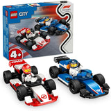 LEGO City Coches de carreras F1 Williams Racing y Haas F1 - Juguete de Fórmula 1 con coches para construir y 2 minifiguras de pilotos de carreras - Pequeñas ideas de regalos para niños y niñas a partir de 4 años 60464 Juegos de construcción Beuche den LEGO-Store Título predeterminado