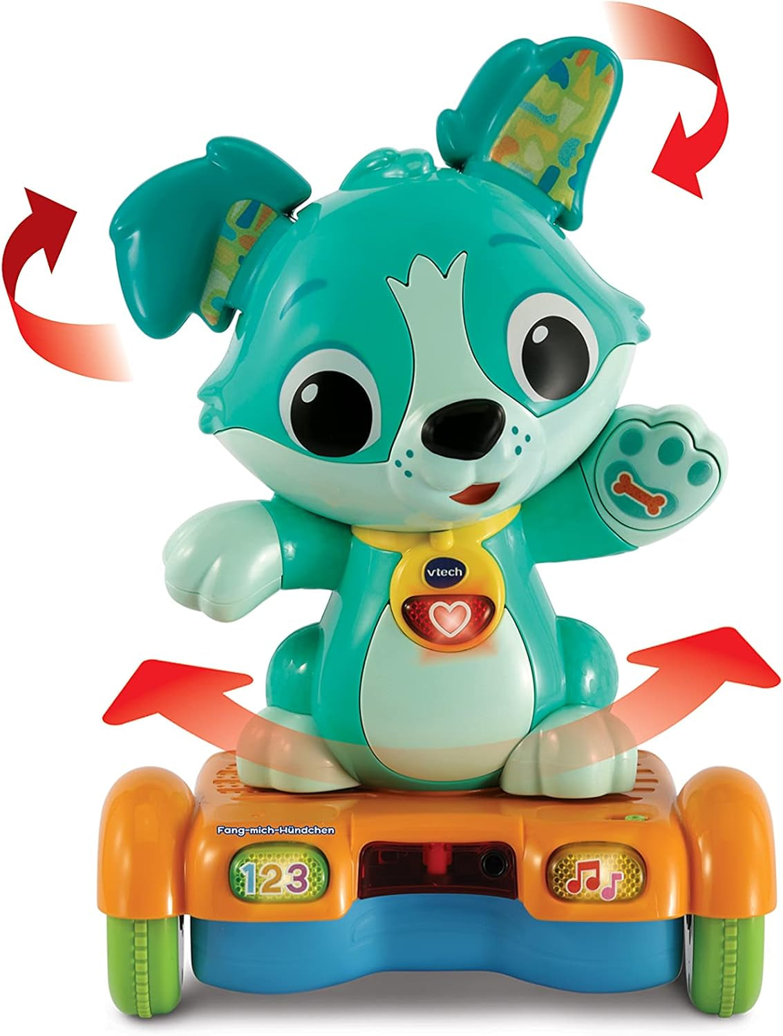 Vtech Baby Catch Me Puppy - Cachorro hoverboard motorizado que fomenta el movimiento - Con orejas móviles, canciones, sonidos y contenidos de aprendizaje - Para niños de 12 a 36 meses Bebe Toys Naty Shop