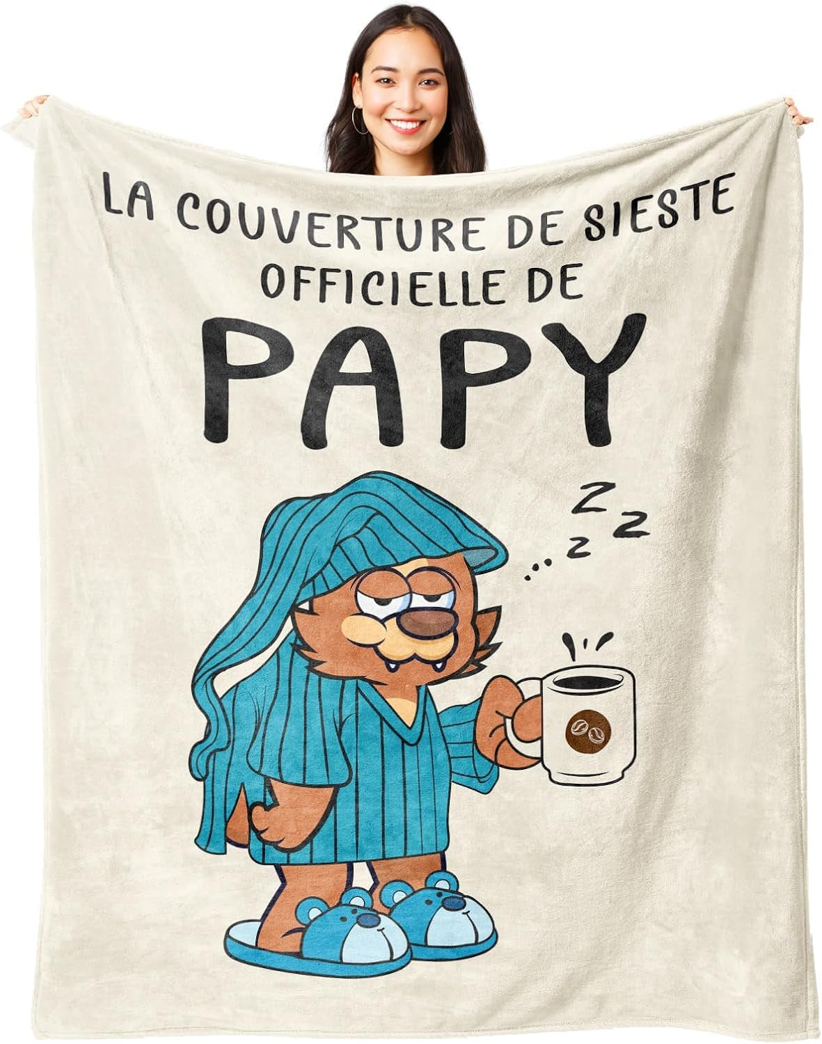 Manta de franela Juratar para papá - regalo de cumpleaños, día del padre y Navidad - 152 X 130 cm Camas y mantas Besuche den Juratar-Store Papy
