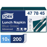 Tork 477840 Servilletas de almuerzo color lima / Servilletas de 2 capas para comidas pequeñas o refrigerios / Calidad avanzada / Servilletas de papel 10 x 200 (2000) / 32,6 x 33 cm (largo x ancho) / Pliegue 1/4