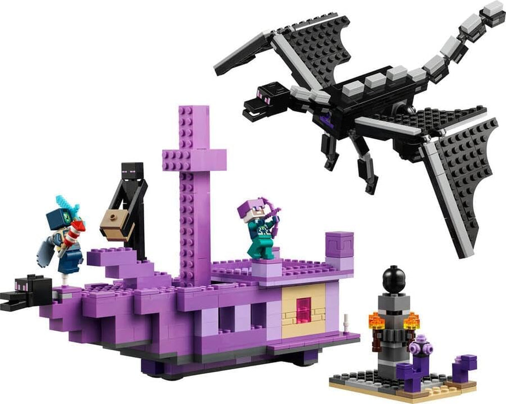 LEGO Minecraft The End Dragon and The End Ship Set de acción y descubrimiento, videojuego, set de construcción, set de aventuras, regalo para niños y niñas, 8 años, 21264 Juegos de construcción Beuche den LEGO-Store