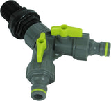 Accesorio para tanque con válvula de cierre, rosca externa de 26,44mm, conector rápido de 3/4", accesorio para barril de lluvia, barriles de agua, 1 pieza