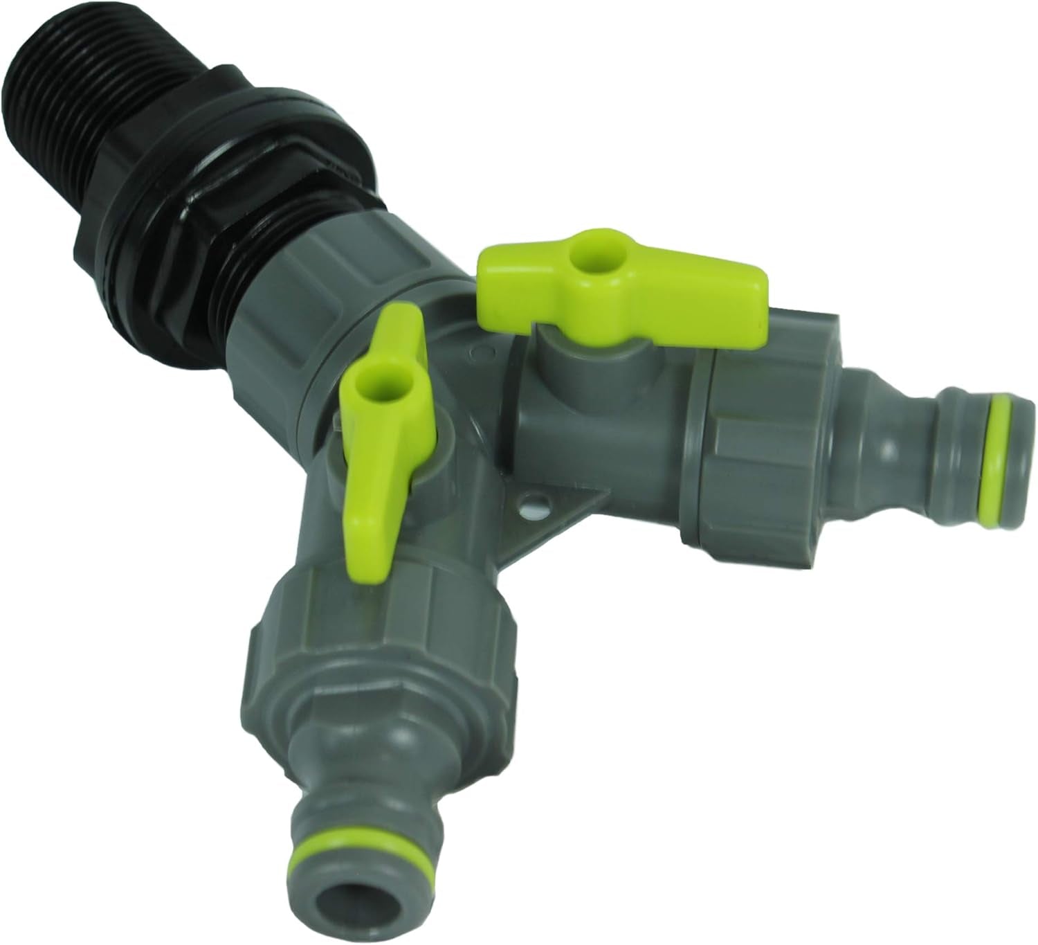 Accesorio para tanque con válvula de cierre, rosca externa de 26,44mm, conector rápido de 3/4", accesorio para barril de lluvia, barriles de agua, 1 pieza