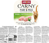 Adult Pure & Mild comida húmeda para gatos con pollo y hierba gatera (32 x 100 g), para gatos sensibles, sin cereales ni azúcar, comida húmeda con pollo de fácil digestión