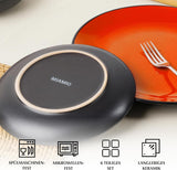 MIAMIO - Juego de 6 platos/platos llanos de cerámica de gres - Colección Le Papillon (coloridos, platos pequeños (6x))