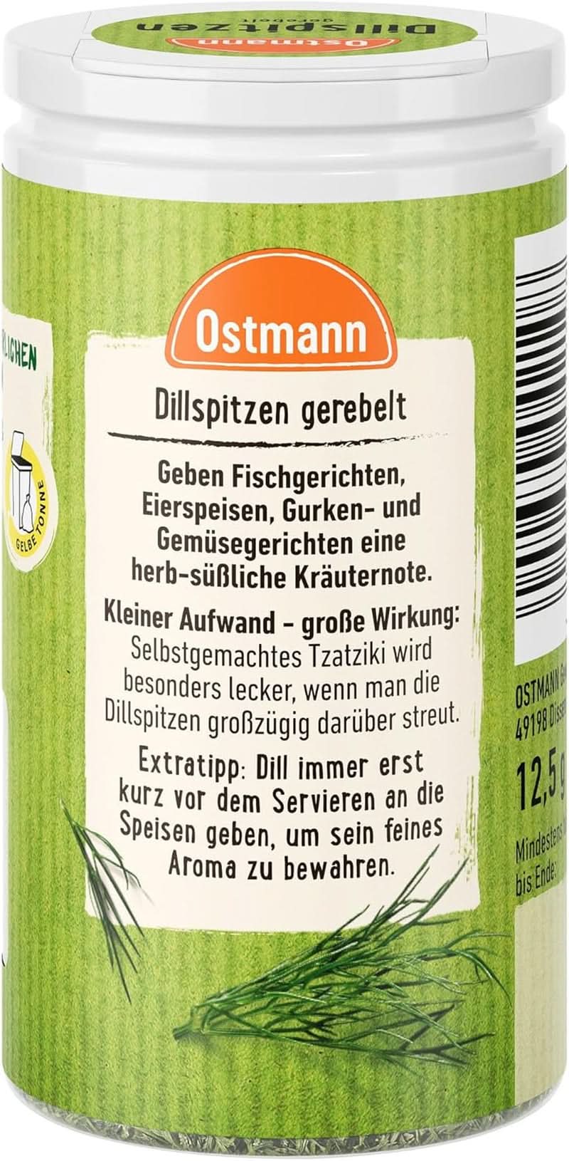 Ostmann - eneldo picado, 12,5 gramos Condimente Naty Shop