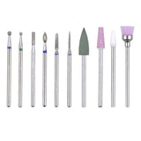 10 piezas Nagelbohrer Bits, Nagelfräser, Wolframlegierung Nagelfräser Bits, Professioneller Nagelfräser, Gelnägel Zubehör Nageldesign Zubehör Für Maniküre Pedicüre Entfernen Nail Art