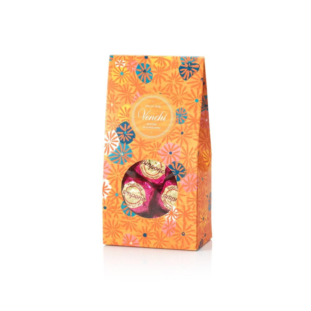Venchi - Caja de regalo de praliné de chocolate y frambuesa Murrine, chocolate negro, 288 g, sin gluten, sin colorantes artificiales, sin conservantes - Idea de regalo perfecta