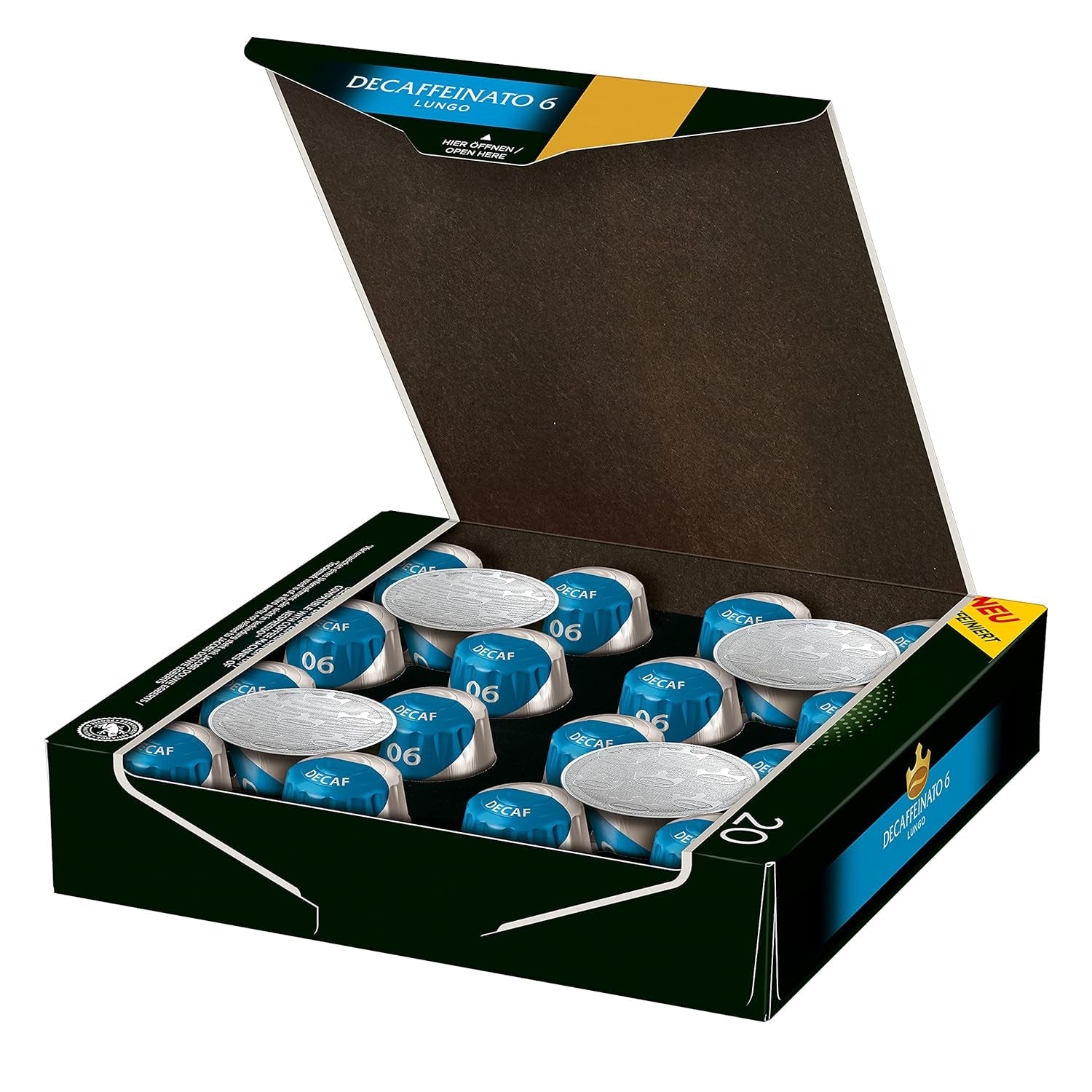 Kaffeekapseln Lungo Classico (nur für kurze Zeit) Megapack XXL y Kaffeekapseln Lungo Decaffeinato- Intensität 6-200 Kapseln compatibles con Nespresso, paquete de 10, 10 x 20 paquetes