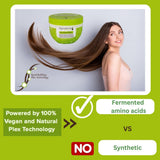 Bond Repair Mask ayuda a revitalizar y fortalecer el cabello dañado y sobreprocesado, formulada con aminoácidos derivados de la naturaleza: tecnología Vegan y Natural Plex. Naty Shop mascarilla capilar